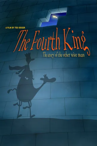 The Fourth King animated poster featuring a silhouette of a traveler with a star-lit background.