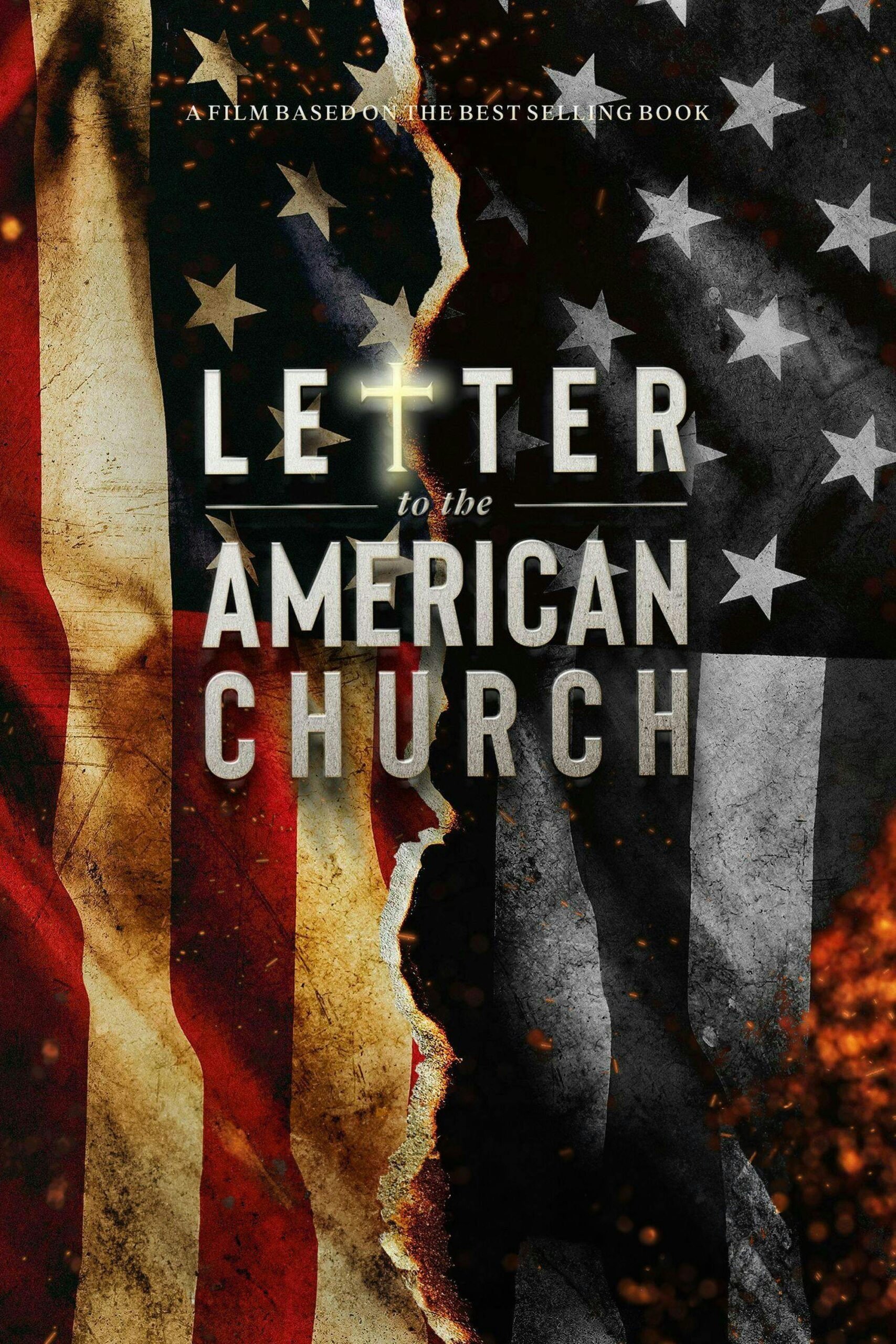 Letter to the American Church movie poster featuring a distressed American flag with bold title text.